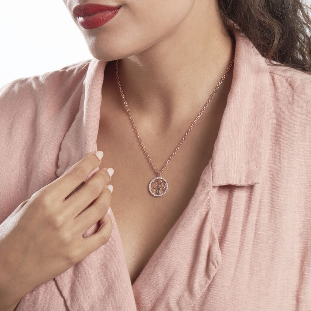 Collier Argent Rose Urcisse Oxydes De Zirconium - Colliers Femme | Histoire d’Or