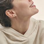 Boucles D'oreilles Puces Vrille Ovale Or Blanc Topaze - Clous d'oreilles Femme | Histoire d&rsquo;Or