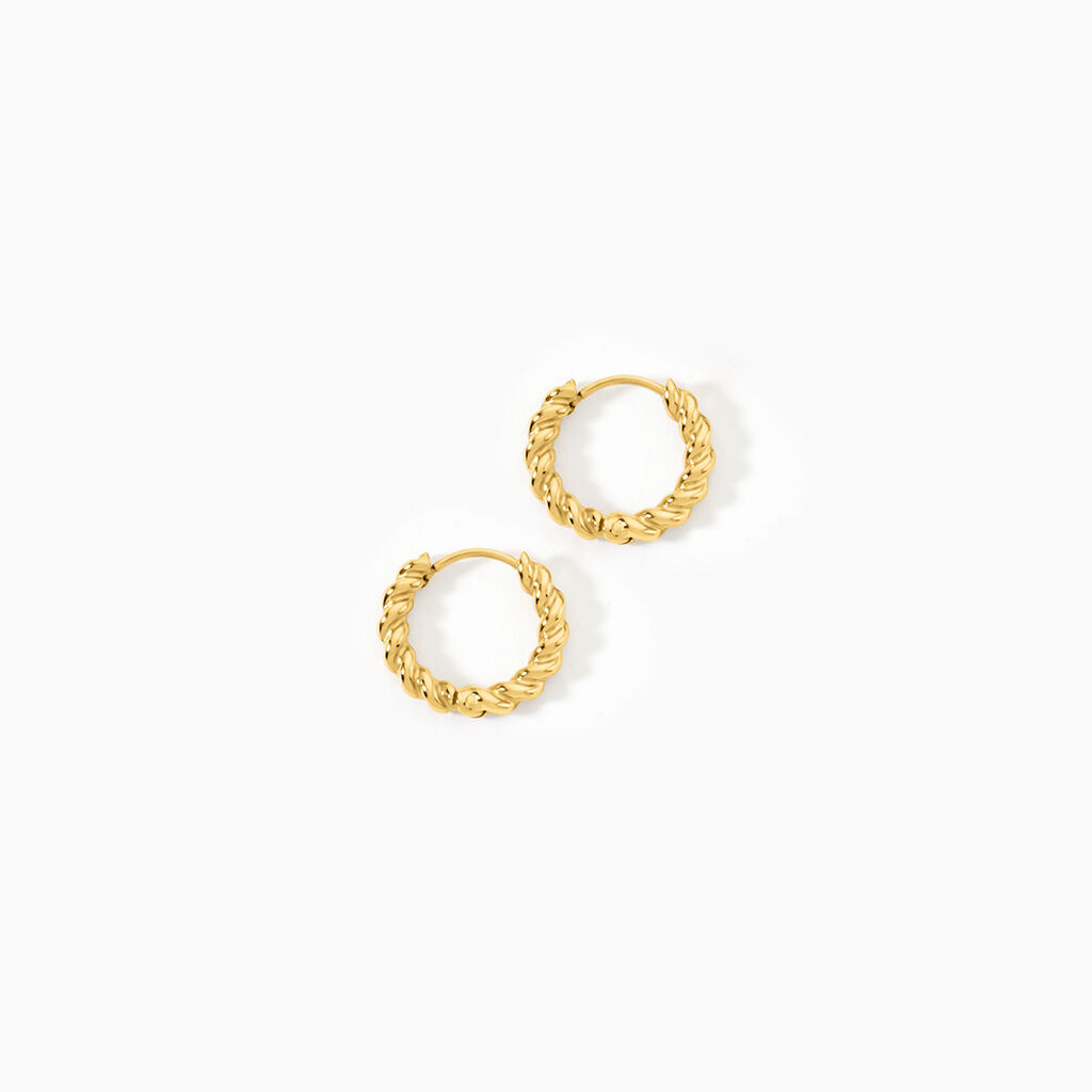 Cr&eacute;oles Ambra Acier Jaune - Boucles d'oreilles cr&eacute;oles Femme | Histoire d&rsquo;Or