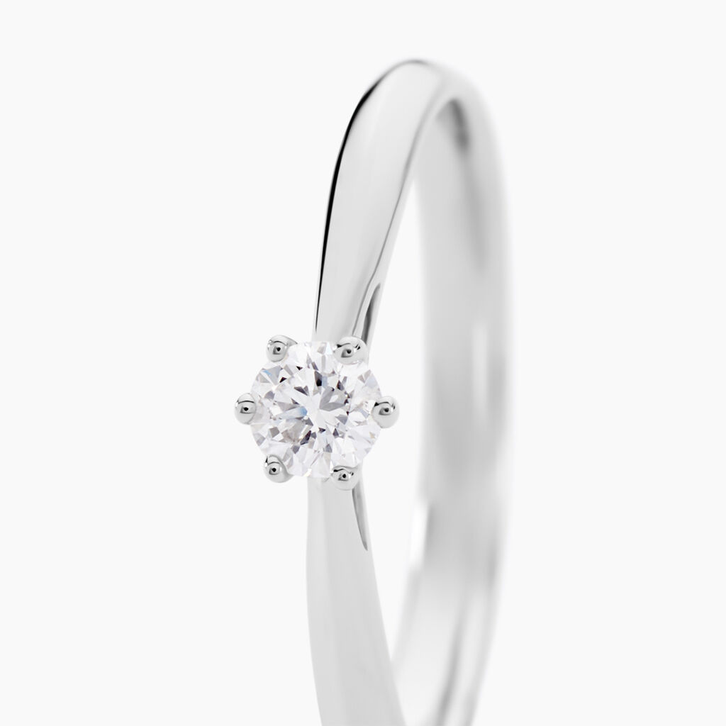 Bague Solitaire Veronika Or Blanc Diamant - Bagues solitaires Femme | Histoire d&rsquo;Or