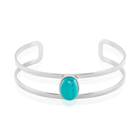 Bracelet Jonc Eline Acier Blanc Pierre De Synthese - Bracelets joncs Femme | Histoire d’Or
