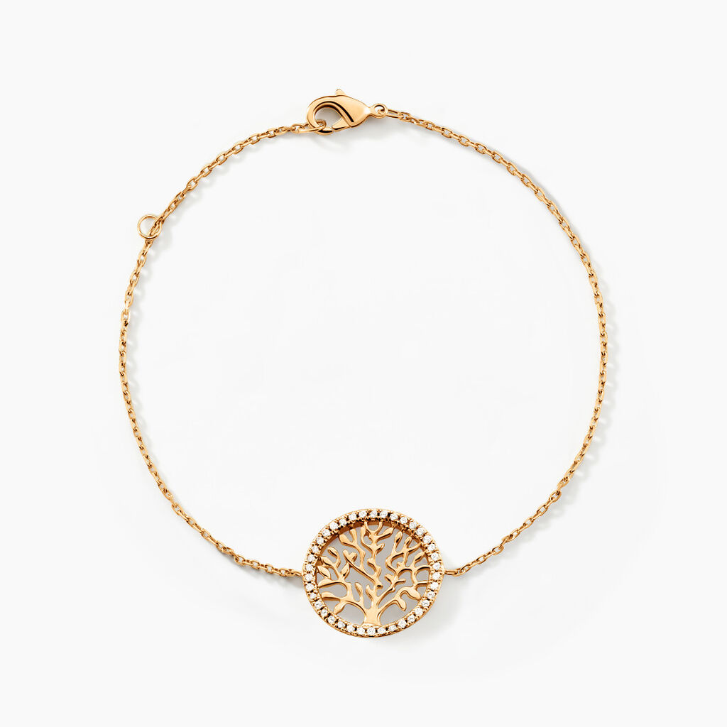 Bracelet Theolina Plaqu&eacute; Or Jaune Oxyde De Zirconium - Bracelets Femme | Histoire d&rsquo;Or