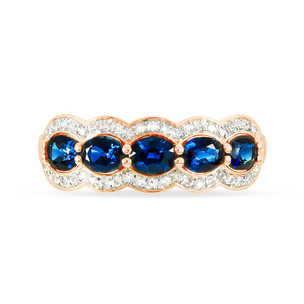 Bague Margaux Or Rose Saphir Et Diamant - Bagues avec pierre Femme | Histoire d’Or