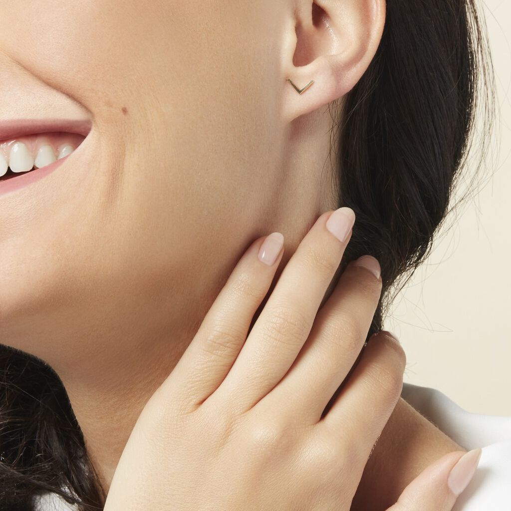 Boucles D'oreilles Puces Ella Or Jaune - Clous d'oreilles Femme | Histoire d’Or