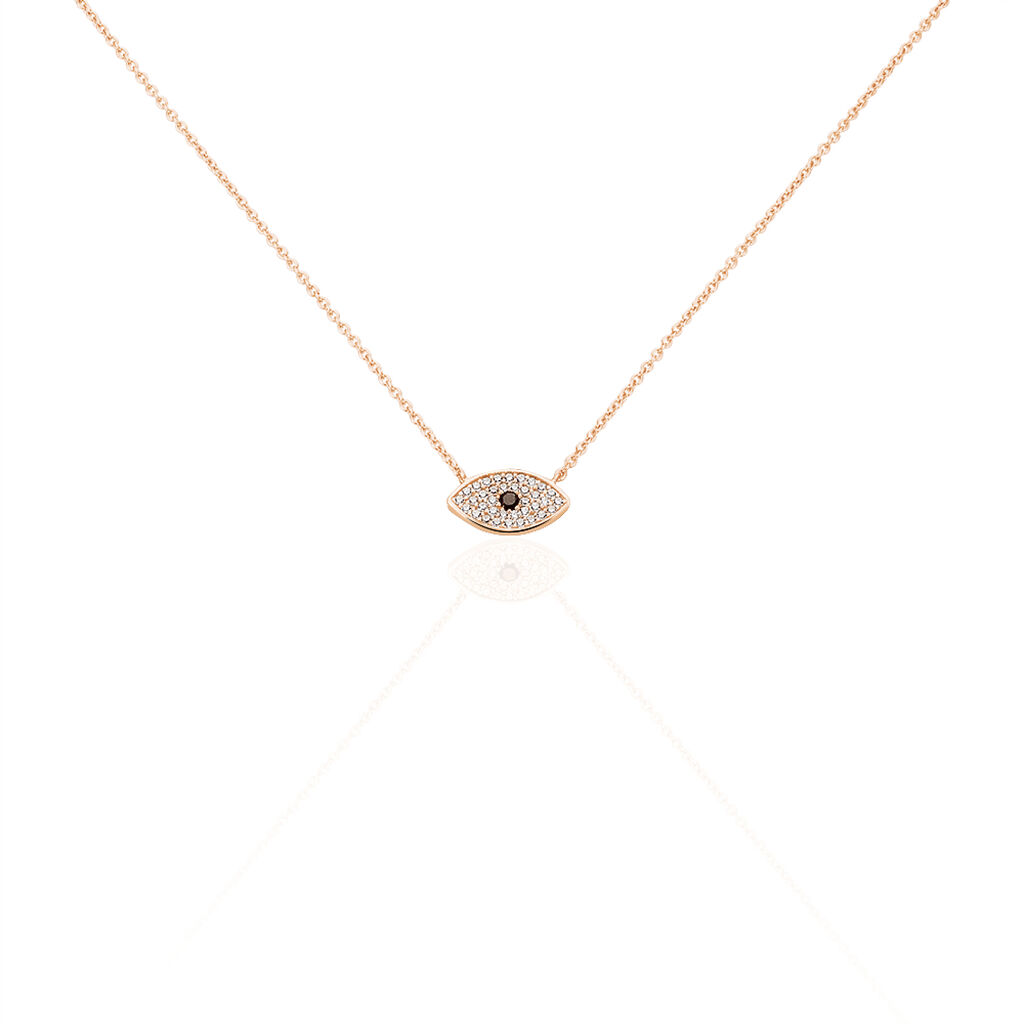 Collier Eldia Argent Rose Oxyde De Zirconium Diamant - Colliers fantaisie Femme | Histoire d’Or