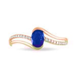 Bague Anja Or Rose Saphir Et Diamant - Bagues solitaires Femme | Histoire d&rsquo;Or