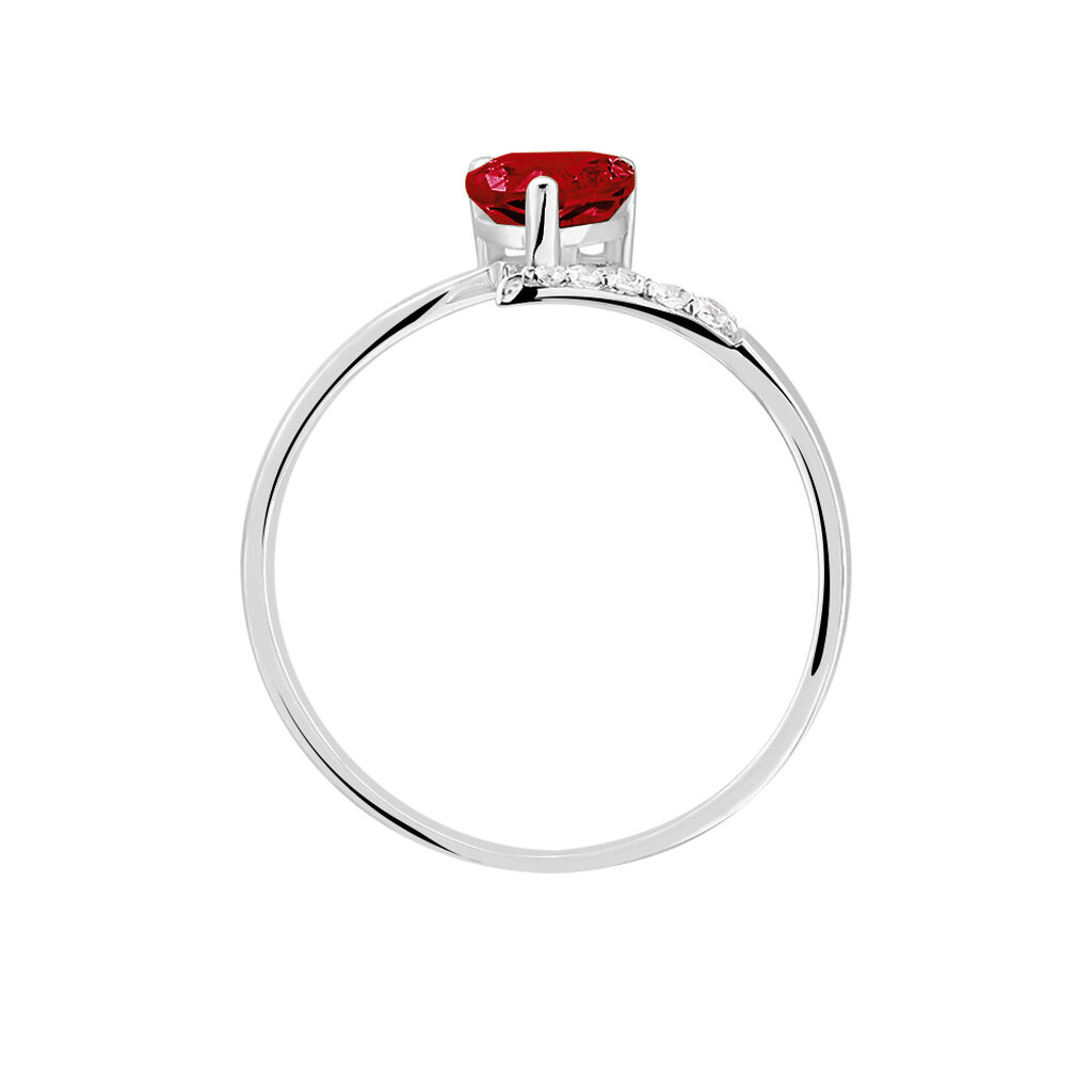 Bague Eva Or Blanc Grenat Et Diamant - Bagues solitaires Femme | Histoire d’Or