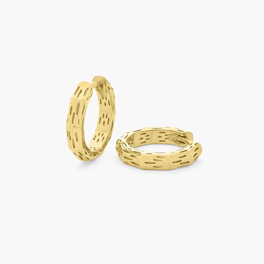 Créoles Janina Acier Jaune - Boucles d'oreilles créoles Femme | Histoire d’Or