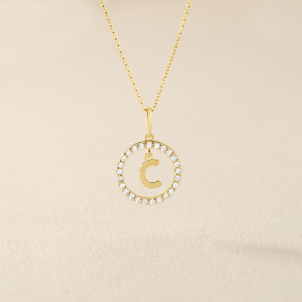 Pendentif Gabe Or Jaune Oxyde De Zirconium - Pendentifs Femme | Histoire d’Or