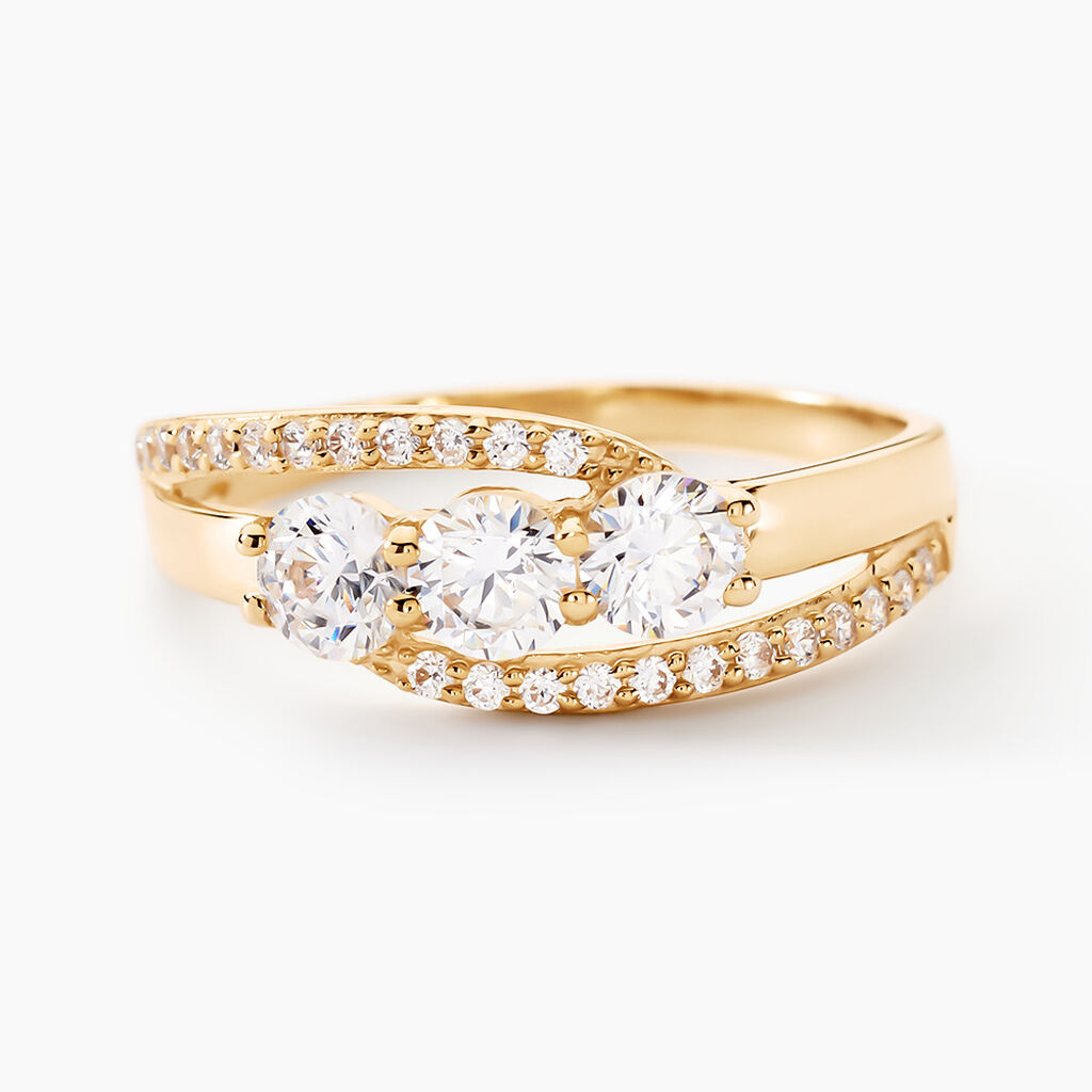 Bague Comete Or Jaune Oxyde De Zirconium - Bagues avec pierre Femme | Histoire d&rsquo;Or