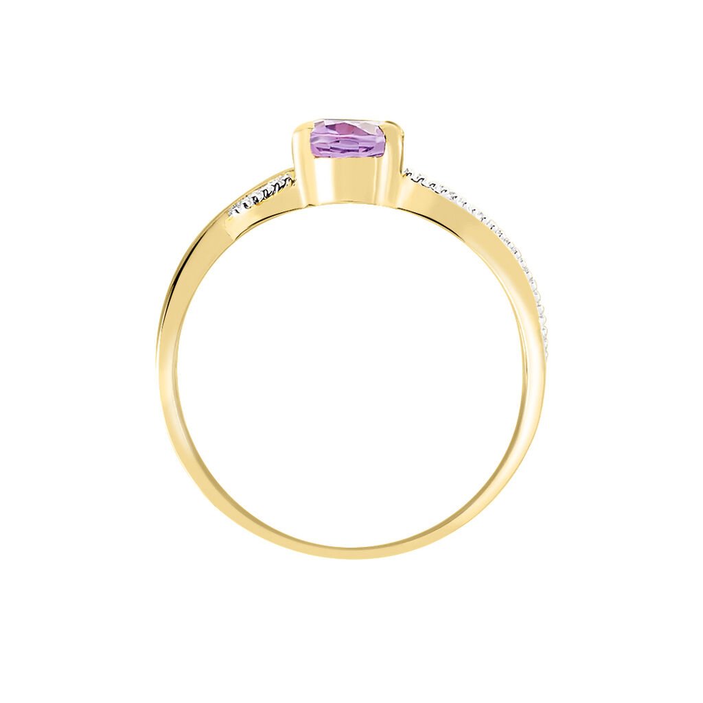 Bague Candice Or Jaune Amethyste - Bagues solitaires Femme | Histoire d&rsquo;Or