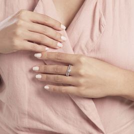 Duo De Bagues Roseli Argent Blanc Oxyde De Zirconium - Bagues solitaires Femme | Histoire d’Or