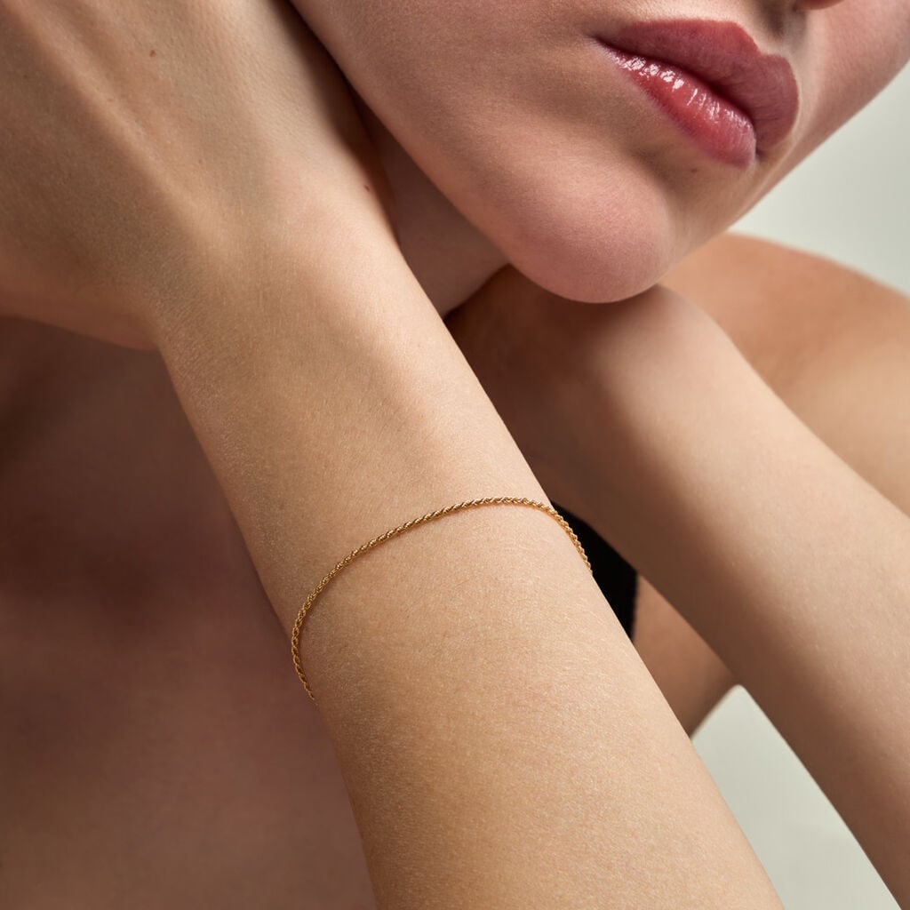 Bracelet Jerry Argent Dor&eacute; A L'Or 750/1000 - Bijoux sans pierre Femme | Histoire d&rsquo;Or