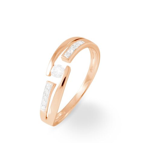 Bague Solitaire Elisa Or Rose Diamant - Bagues solitaires Femme | Histoire d&rsquo;Or