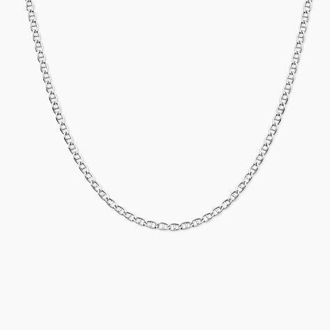 Cha&icirc;ne Capucin Or Blanc Maille Marine Plate - Chaines Femme | Histoire d&rsquo;Or