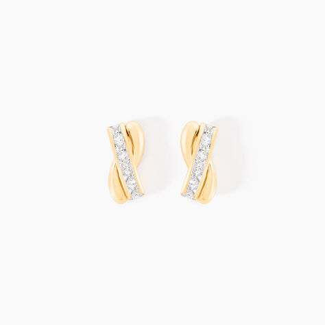 Boucles D'oreilles Puces Grebera Or Jaune Oxyde - Clous d'oreilles Femme | Histoire d’Or