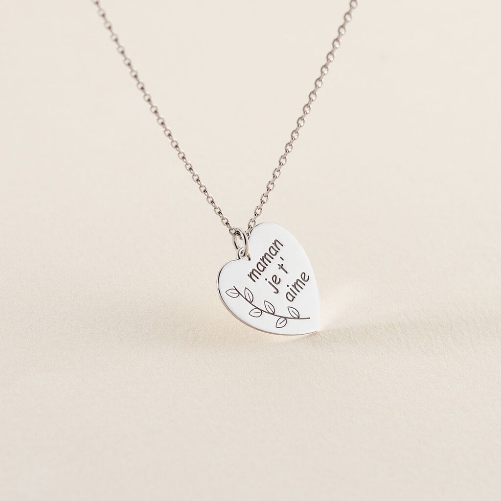 Collier Aemilia Argent Blanc - Cadeaux de naissance Femme | Histoire d&rsquo;Or
