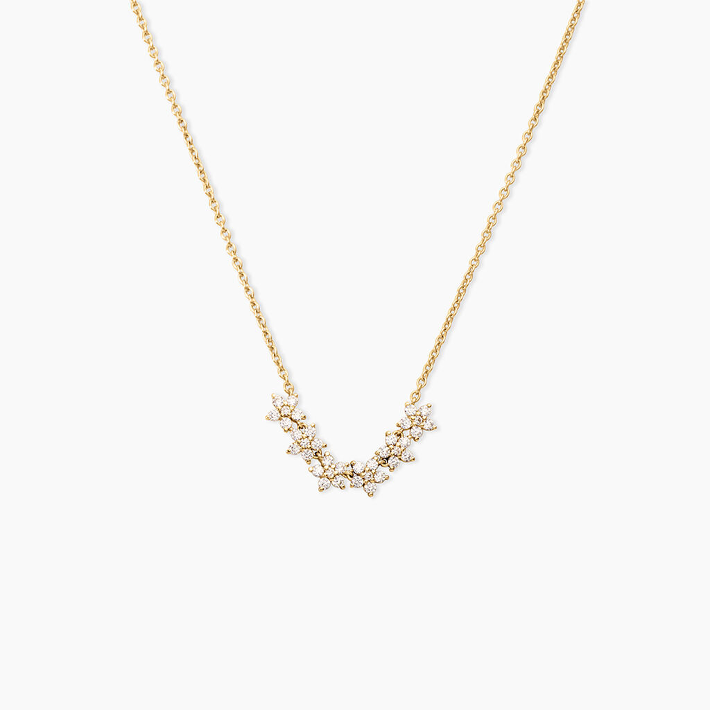 Collier Bedros Argent Dor&eacute; A L'Or 750/1000 Oxyde De Zirconium - Colliers Femme | Histoire d&rsquo;Or