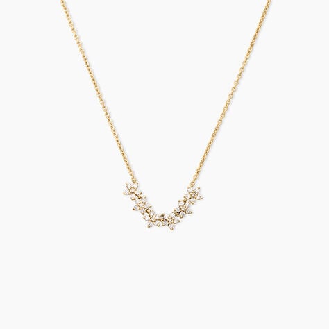 Collier Bedros Argent Dor&eacute; A L'Or 750/1000 Oxyde De Zirconium - Colliers Femme | Histoire d&rsquo;Or