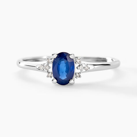 Bague Or Blanc Marie Saphir Diamants - Bagues solitaires Femme | Histoire d’Or
