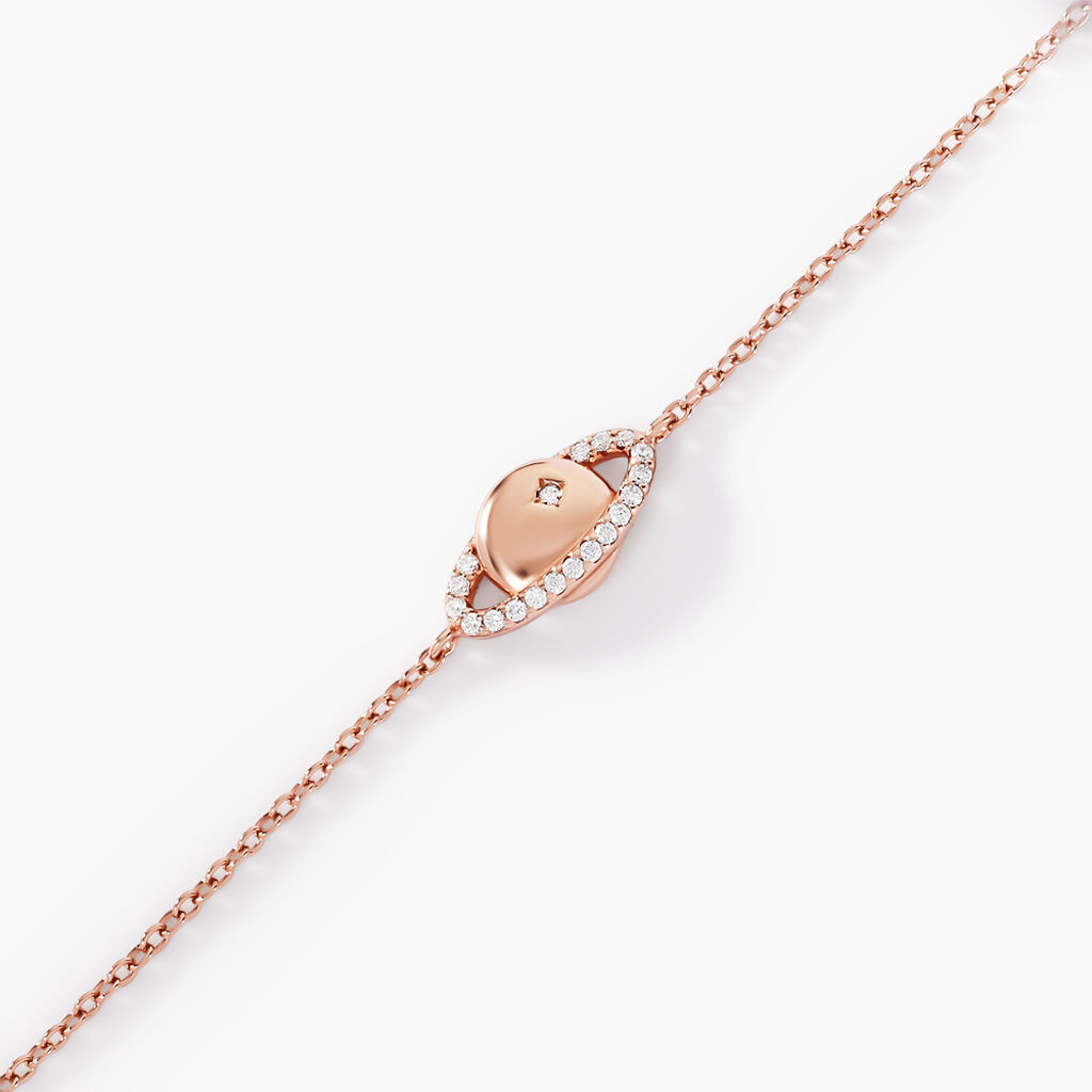 Bracelet Phibi Argent Rose Oxyde De Zirconium - Bracelets Femme | Histoire d&rsquo;Or