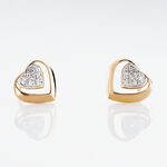 Boucles D'oreilles Puces Liana Or Rose Diamant - Clous d'oreilles Femme | Histoire d&rsquo;Or