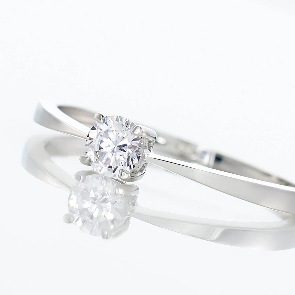 Bague Solitaire Abriel Or Blanc Oxyde De Zirconium - Bagues solitaires Femme | Histoire d&rsquo;Or