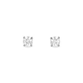 Boucles D'oreilles Puces Clavie Or Blanc Diamant - Clous d'oreilles Femme | Histoire d’Or