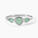 Bague Evasion Argent Blanc Aventurine - Bagues solitaires Femme | Histoire d&rsquo;Or