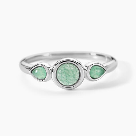 Bague Evasion Argent Blanc Aventurine - Bagues solitaires Femme | Histoire d&rsquo;Or