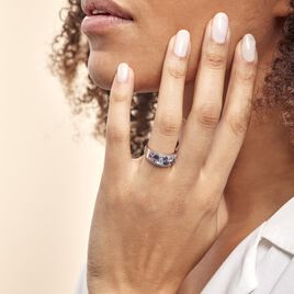 Bague Multicolore Or Blanc Topaze Et Amethyste Et Saphir - Bagues avec pierre Femme | Histoire d’Or