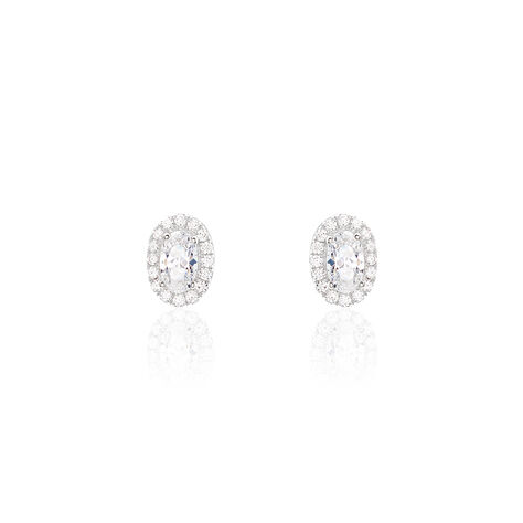 Boucles D'oreilles Puces Albertina Argent Blanc Oxyde De Zirconium - Boucles d'oreilles fantaisie Femme | Histoire d’Or