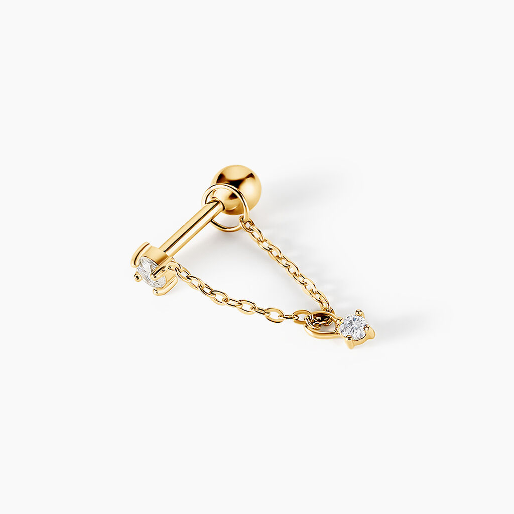 Piercing D'oreille Unitaire Giovanni Or Jaune Oxyde De Zirconium - Bijoux Femme | Histoire d’Or