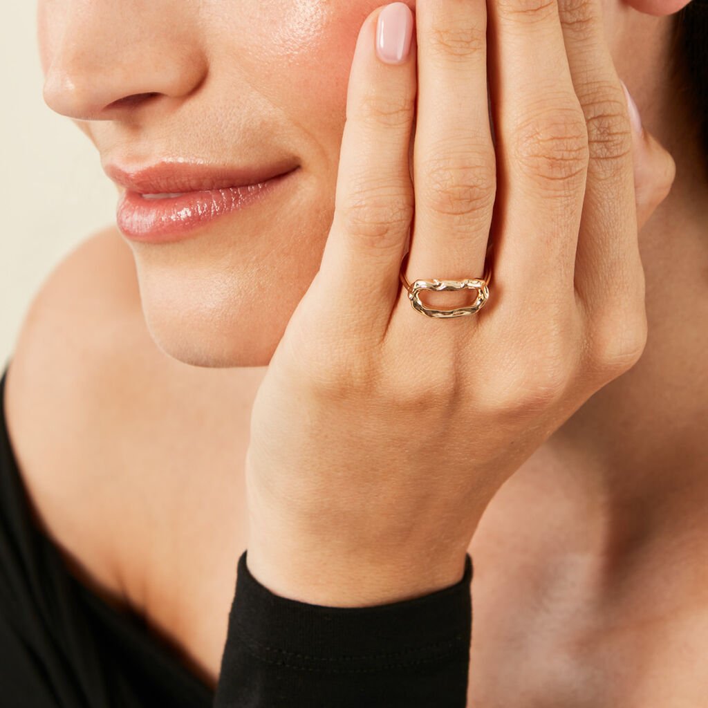 Bague Oree Plaque Or Jaune - Bagues fantaisie Femme | Histoire d’Or