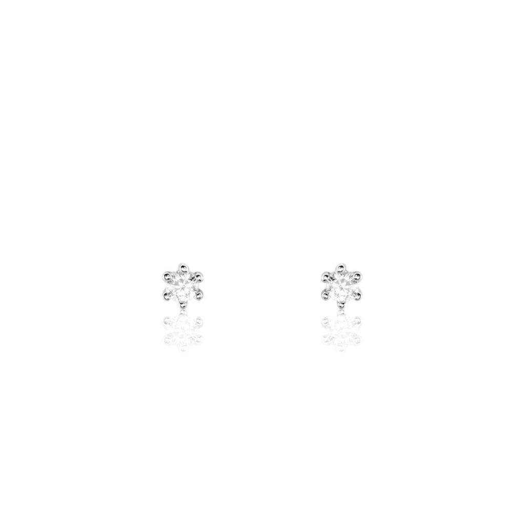 Boucles D'oreilles Puces Allison Argent Blanc Oxyde De Zirconium - Boucles d'oreilles fantaisie Femme | Histoire d’Or