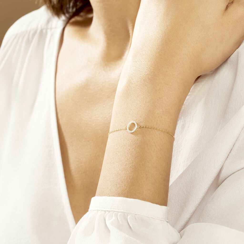 Bracelet Lim Or Jaune Oxyde De Zirconium - Bracelets Femme | Histoire d’Or