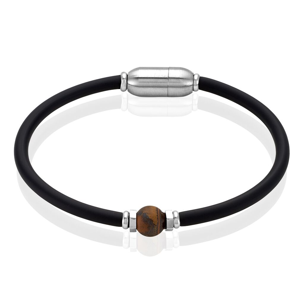 Bracelet Jourdan Caoutchouc Noir Agate