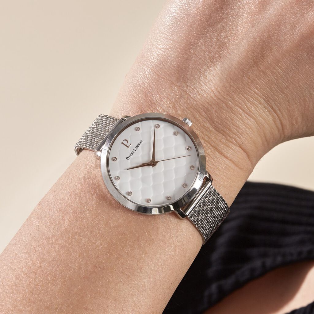 Montre Pierre Lannier Grace Blanc - Montres Femme | Histoire d’Or