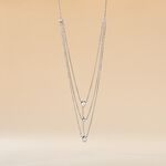 Collier Shanene Argent Blanc Oxyde De Zirconium - Colliers doubles et triples cha&icirc;nes Femme | Histoire d&rsquo;Or