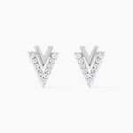 Boucles D'oreilles Puces Guenolee Argent Blanc Oxyde De Zirconium - Boucles d'oreilles fantaisie Femme | Histoire d&rsquo;Or