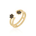 Bague Midnight Royalty Plaqu&eacute; Or Jaune Pierre De Synth&egrave;se - Bagues avec pierre Femme | Histoire d&rsquo;Or