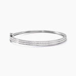 Bracelet Jonc Carinne Argent Blanc Oxyde De Zirconium - Bracelets joncs Femme | Histoire d&rsquo;Or