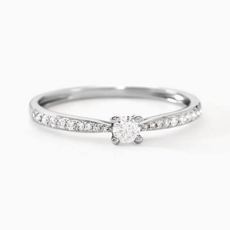 Bague Solitaire Hemera Or Blanc Diamant - Bagues solitaires Femme | Histoire d&rsquo;Or