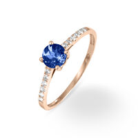 Bague Manon Or Rose Saphir Et Diamant