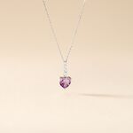 Collier Or Blanc Fany Am&eacute;thyste Oxydes De Zirconium - Colliers Femme | Histoire d&rsquo;Or