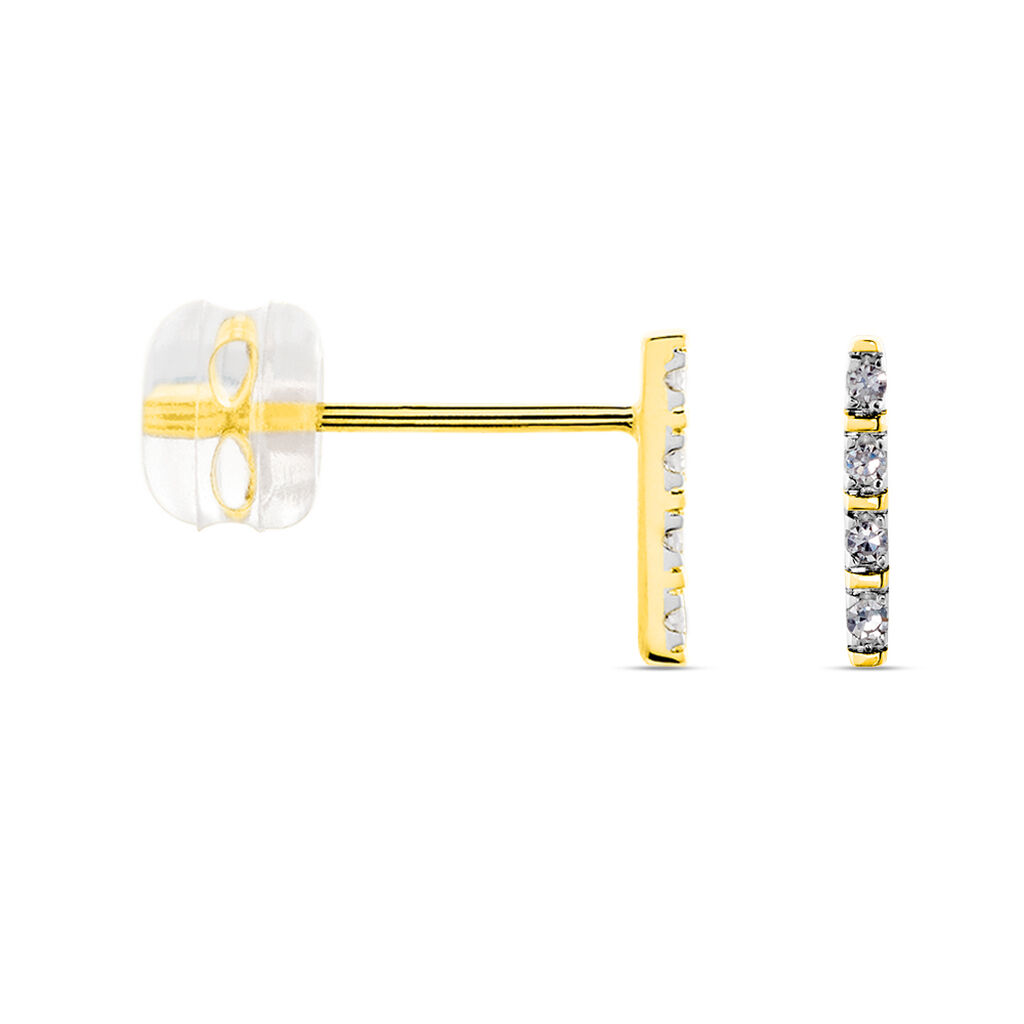 Boucles D'oreilles Puces Or Jaune Puces Judy Diamants - Clous d'oreilles Femme | Histoire d’Or