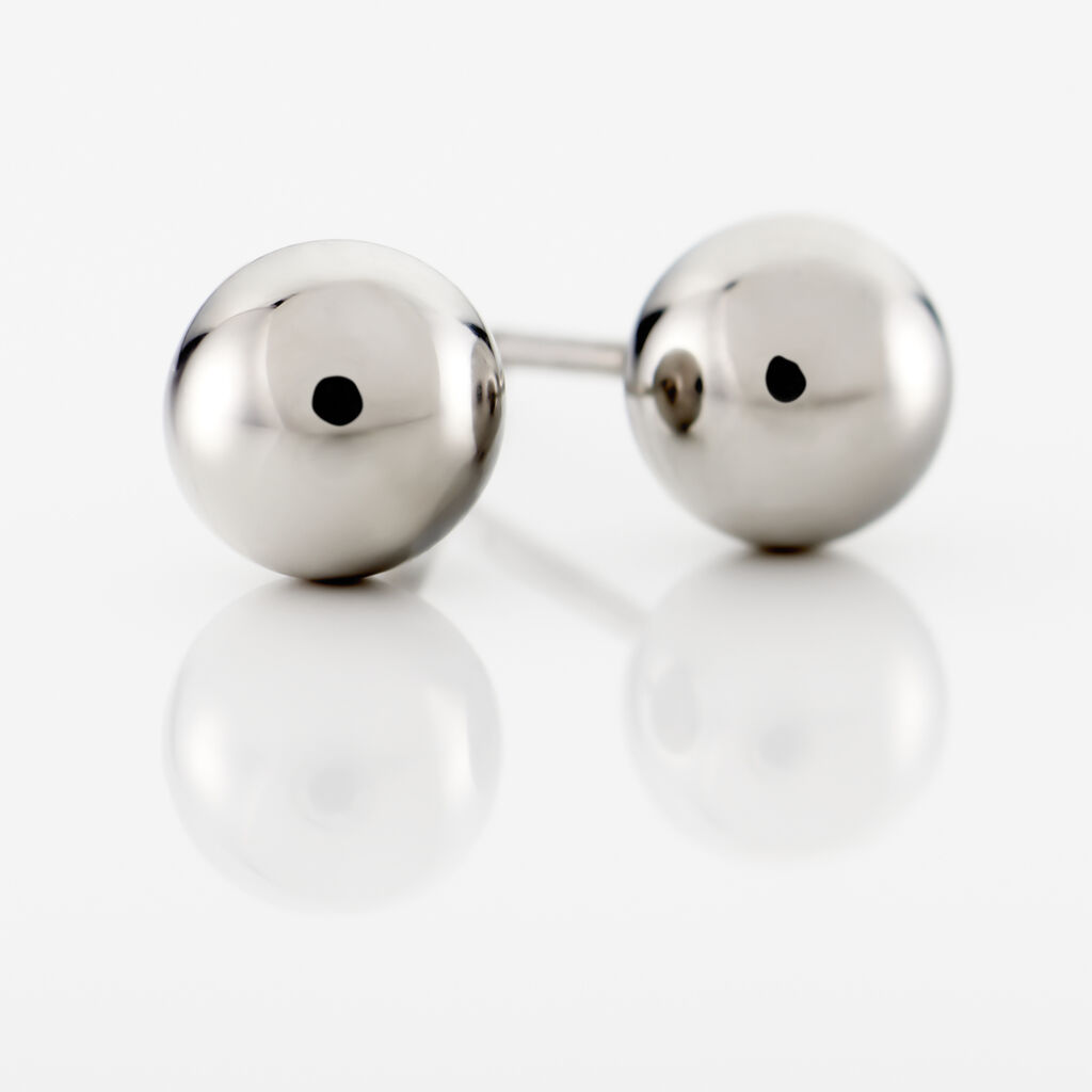 Boucles D'oreilles Puces Bilou Acier Blanc - Boucles d'oreilles fantaisie Femme | Histoire d’Or