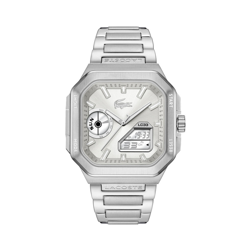 Montre Lacoste Lc33 Square Argent&eacute; - Montres Homme | Histoire d&rsquo;Or