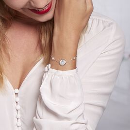 Bracelet Argent Rhodie Glad Perles De Culture Nacre Oxyde De Zirconium - Bracelets fantaisie Femme | Histoire d’Or