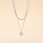 Collier Argent Blanc Sapphira - Colliers doubles et triples cha&icirc;nes Femme | Histoire d&rsquo;Or